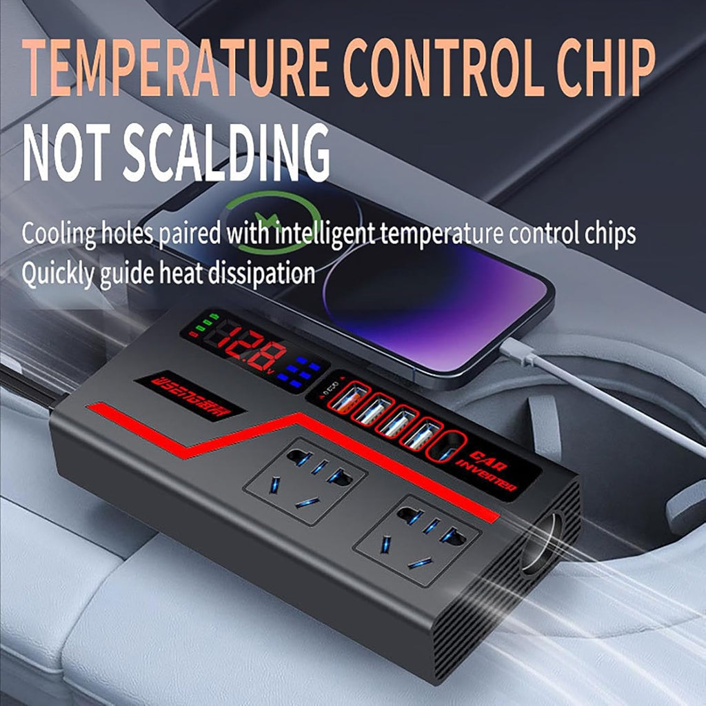 Inversor para Carro con Puertos USB y Tomacorrientes