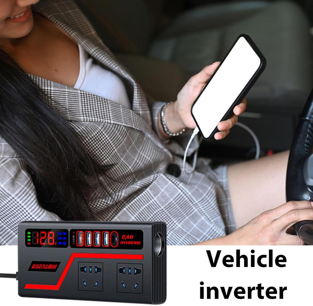 Inversor para Carro con Puertos USB y Tomacorrientes